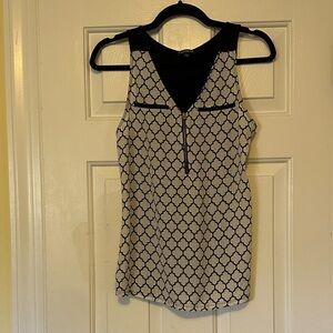 Express Black and Cream Geometric Tank Top